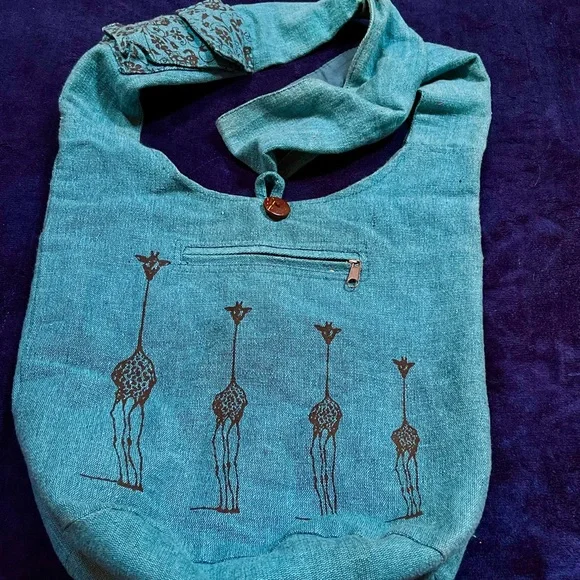 🦋🦒🩵Teal Long boho shoulder bag🦋🦒🩵 - Picture 1 of 4